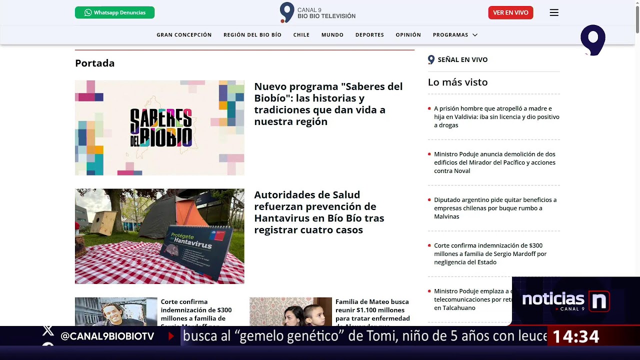 🔴 EN VIVO | Noticias Mediodía | Canal 9 BíoBíoTV 💻